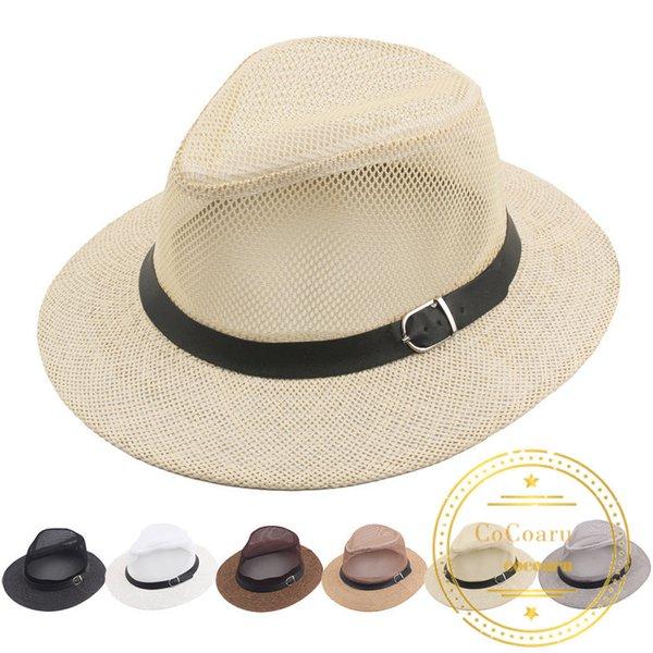 麦わら帽子 メンズ ハット つば広 夏 中折れ帽 紳士帽 ストローハット 大きいサイズ アウトドア サファリハット UVカット 通気性 無地