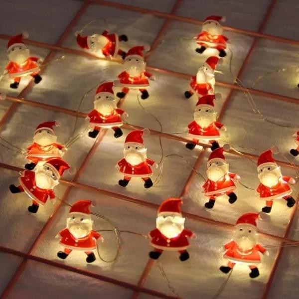 照明 2m LEDライト サンタクロースor雪だるまorトナカイ イルミネーション クリスマス 飾り付け イルミネーション LED ワイヤー 電池式 2